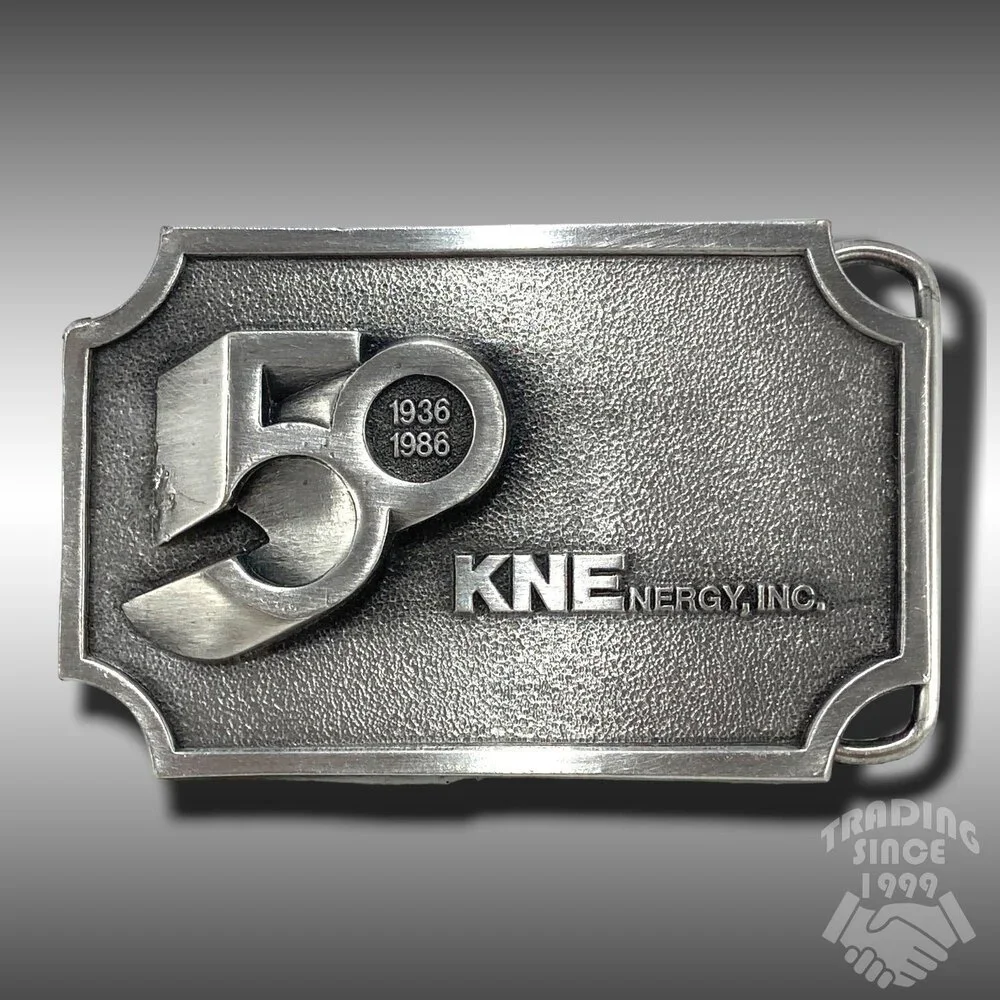 Belt Buckle Pewter 1986 KNEnergy, Inc. 50th Anniversary 1936-1986 USA Made